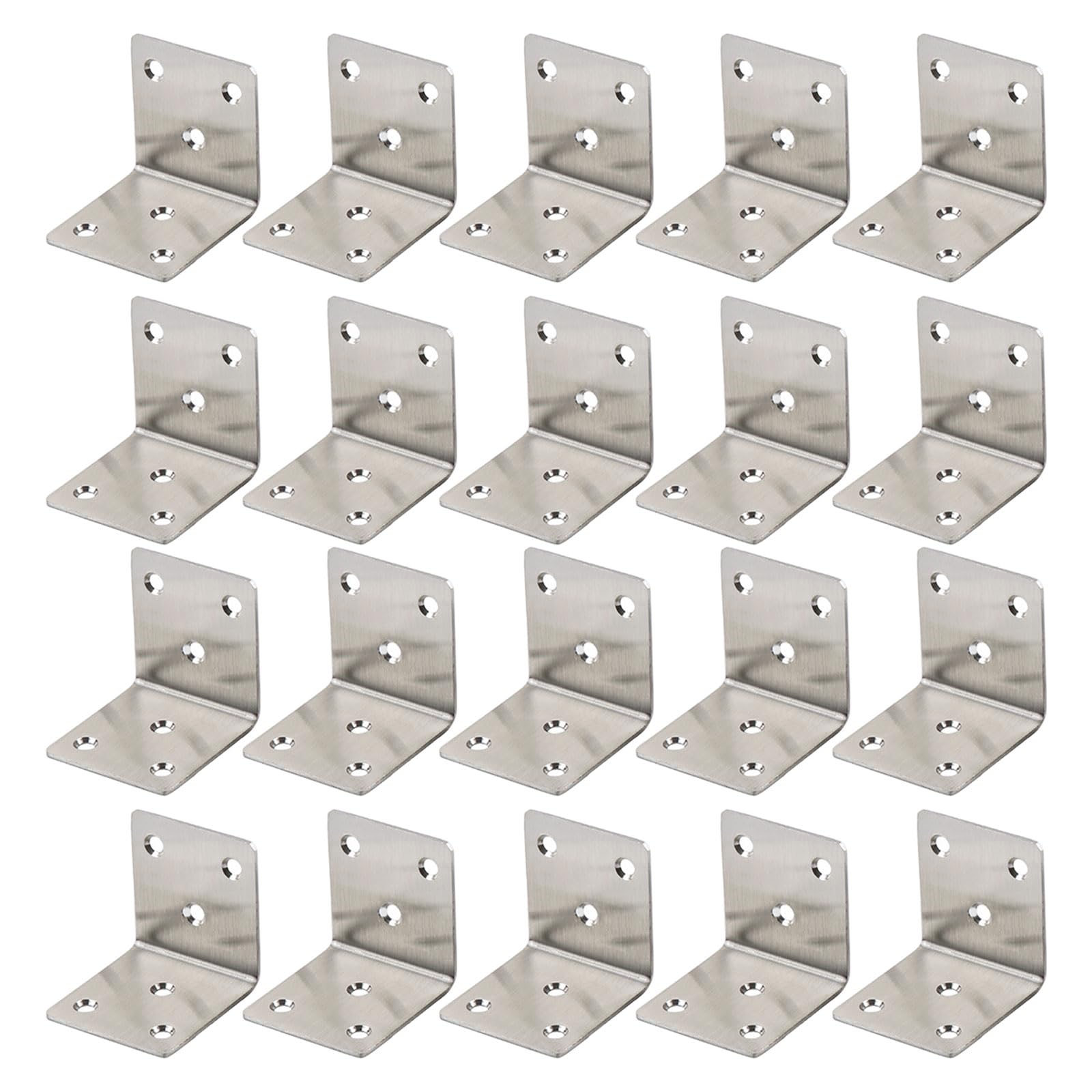 Yhplxyuus 40X40x41mm 20Pcs / Set Stainless Steel L Shaped Corner Brace, Heavy Duty Joint Connector Right Angled Shelf Bracket For Wood Stainless Steel Brackets