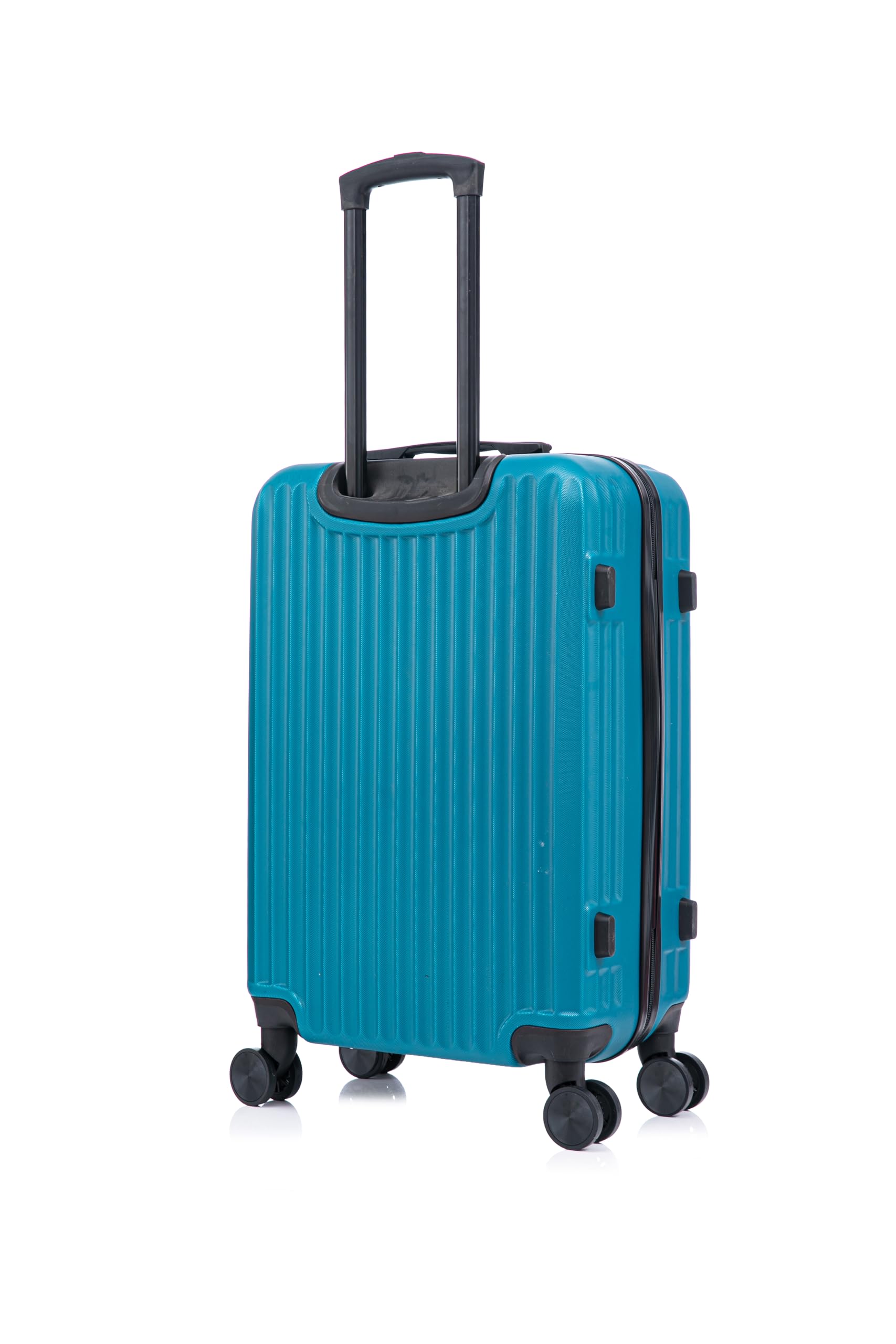 SMART-J Zestaw 3 walizek z twardym bagażem Tris (20"/24"/28") - bagaż podróżny z zamknięciem TSA, 4 kółka obrotowe, odporna na zarysowania powłoka ABS, lekka i wytrzymała, przezroczysty, Turchese (20
