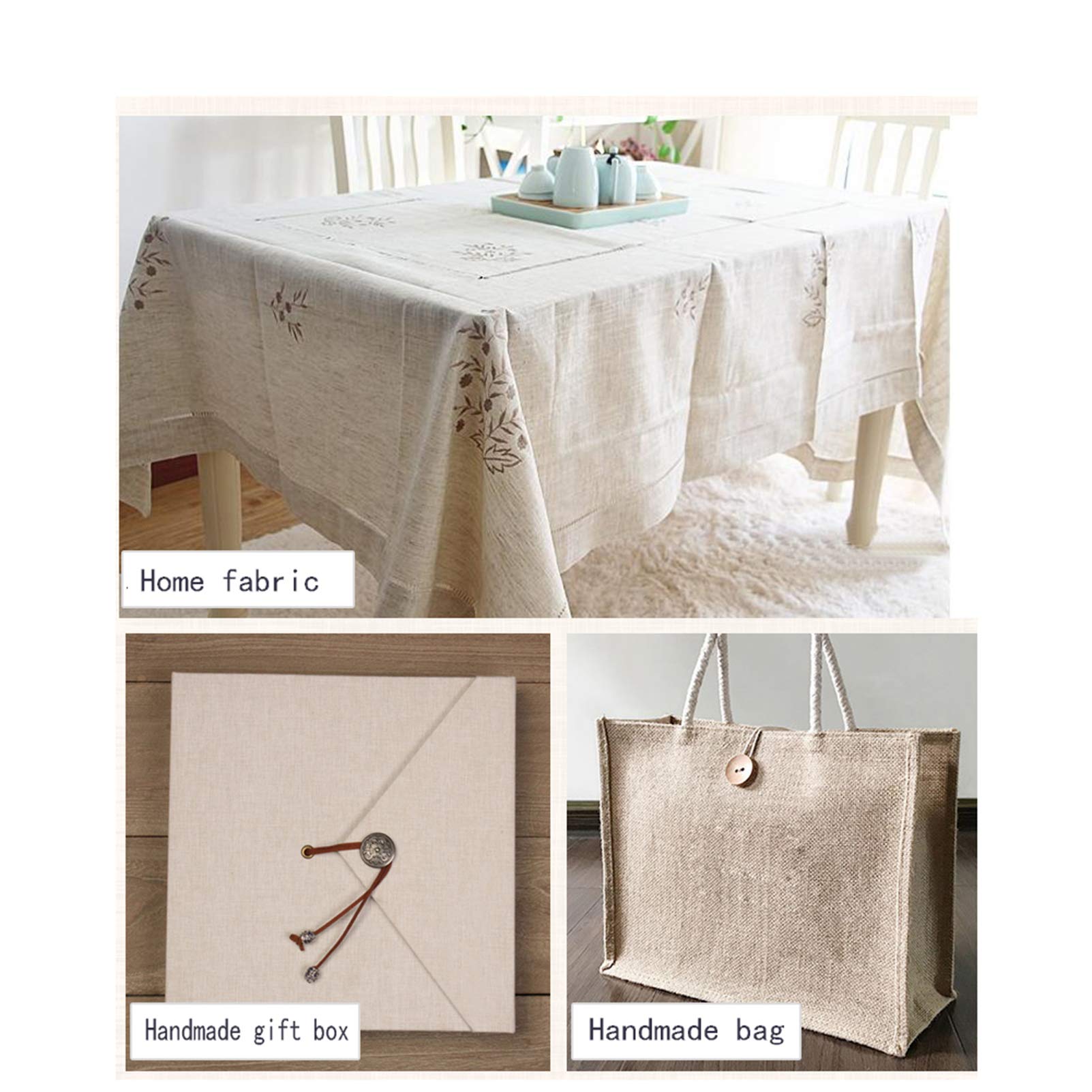 Tessuto di Lino Naturale Lino Stoffa per Realizzare lavori di Cucito,Tessuto Lino Artigianato,Sartoria Patchwork Tessuto a metraggio per Tende