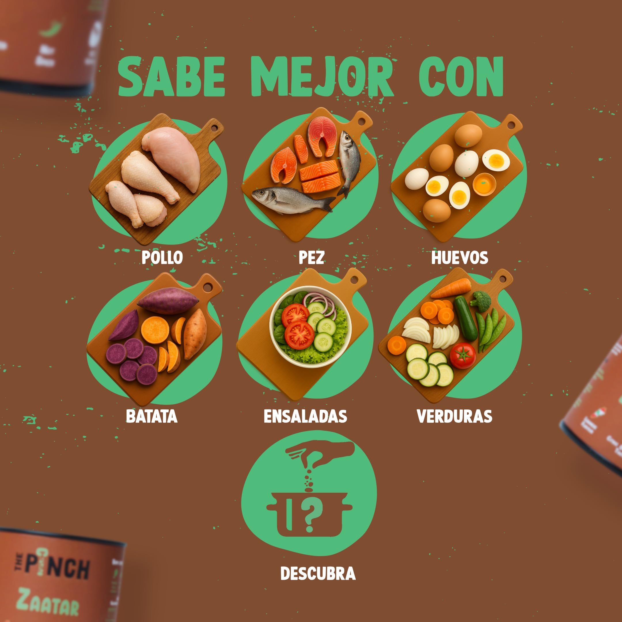 THE PINCH Zaatar Sazonador Árabe 100% natural - Sabor Auténtico del Líbano, con sumac. Fácil de usar en ensaladas, verduras asadas, hummus, panes y batatas dulces. Paquete 45g.