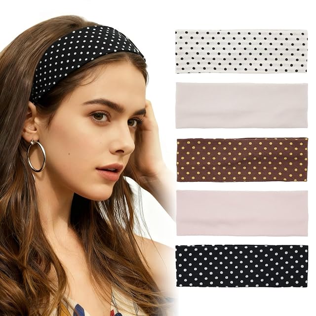 Aranya Womens Headbands 5pcs 4pcs Soft Stretchy Fabric Headbands for Everyday Wear Yoga Workout Fashion Outfits Gifts for