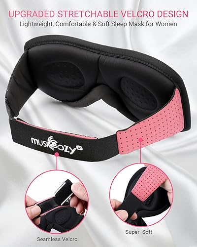Miniatura 6 de MUSICOZY Máscara para dormir, antifaz para dormir, transpirable, para hombres y mujeres, comodidad 3D contorneada para dormir de lado, máscara de