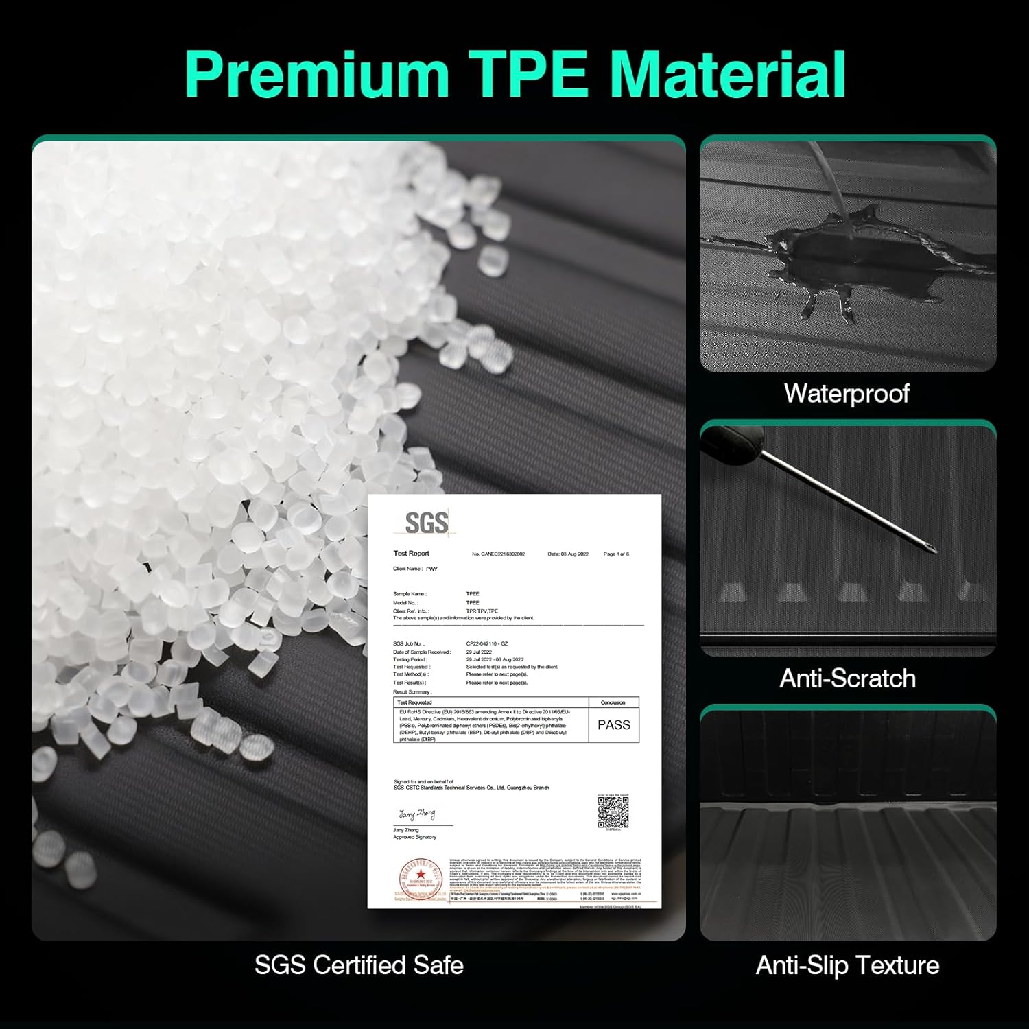 PWY Truck Bed Liner for Dodge Ram 1500&RHO(2019-2025 2026)/Classic(2019-2024), TPE Heavy Duty Short Bed Mat(5.7'/67.4"),All Weather Mat for Pickup,Anti-Slip,Waterproof,2020 2021 2022 Truck Accessories - Image 5