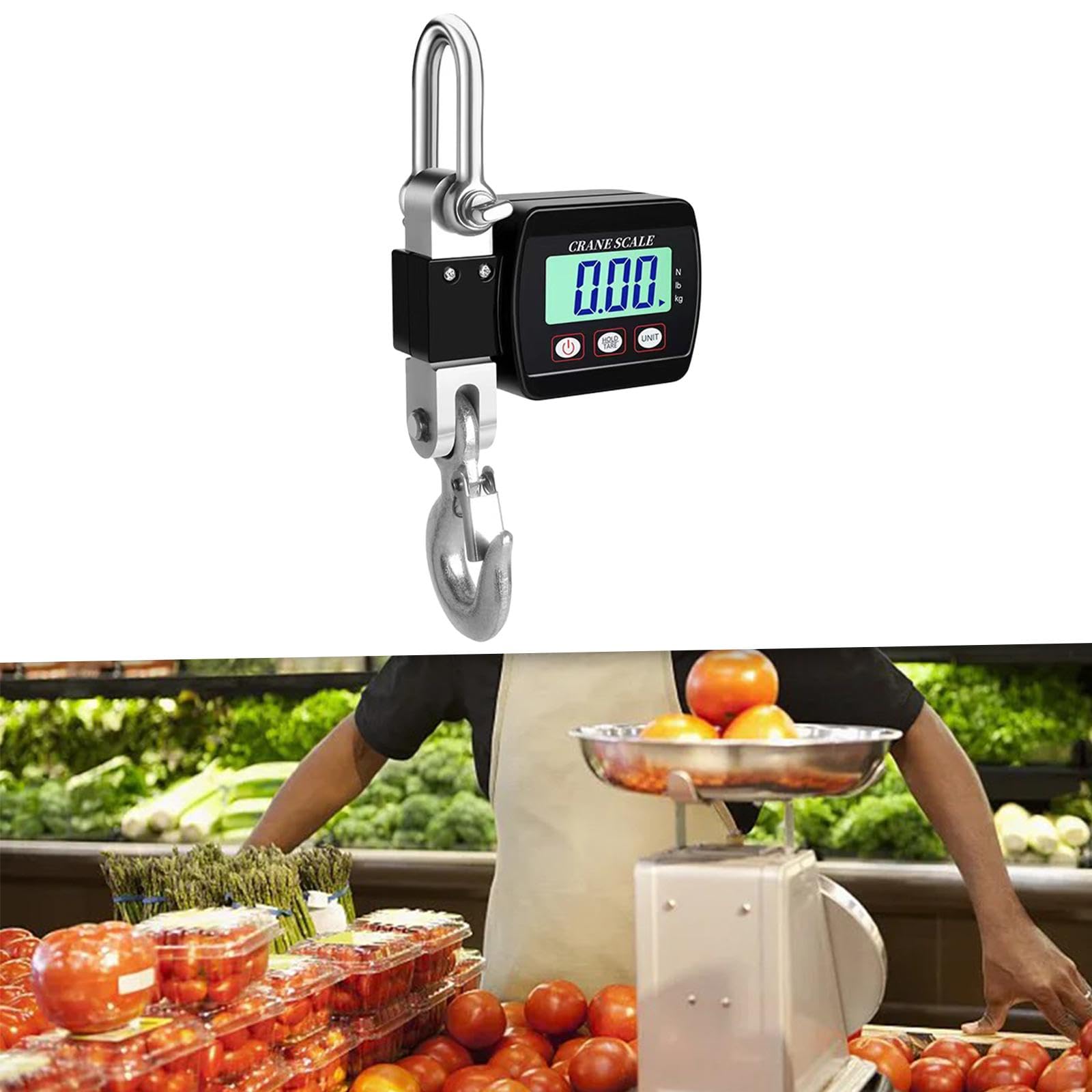 Industrial Digital para Grúas, 454 Kg (1000 Lb), Pantalla, 3 Unidades de Cambio, para Granjas, Trabajos Agrícolas, Cojera