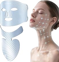 Lovsheme LED Face Mask & Neck Mask, 556 High-Density Light Beads Red Light Therapy Mask, 4 Light Modes for Acne, Wrinkles, Skin Rejuvenation, Rechargeable Ergonomic Design for True Skincare at Home