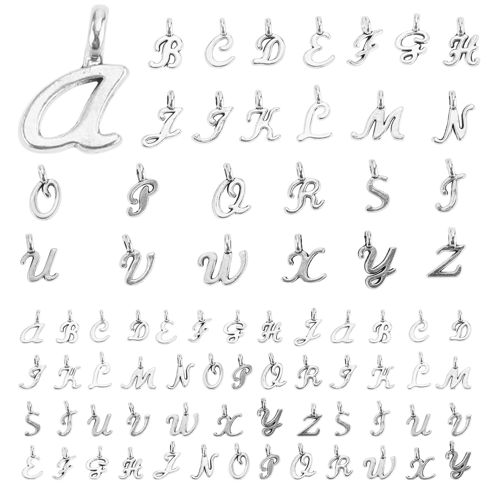 Grevosea 156Pcs/6 Sets Letter Charms