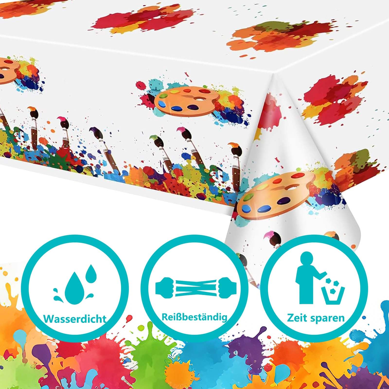Malunterlage Für Kinder,Maltischdecke Für Kinder, Wachstischdecke 130x220 cm, Plastik Tischdecke Für Kunst Und Bastelaktivitäten, Basteltischdecke Abwaschbar Küche, Haushalt & Wohnen