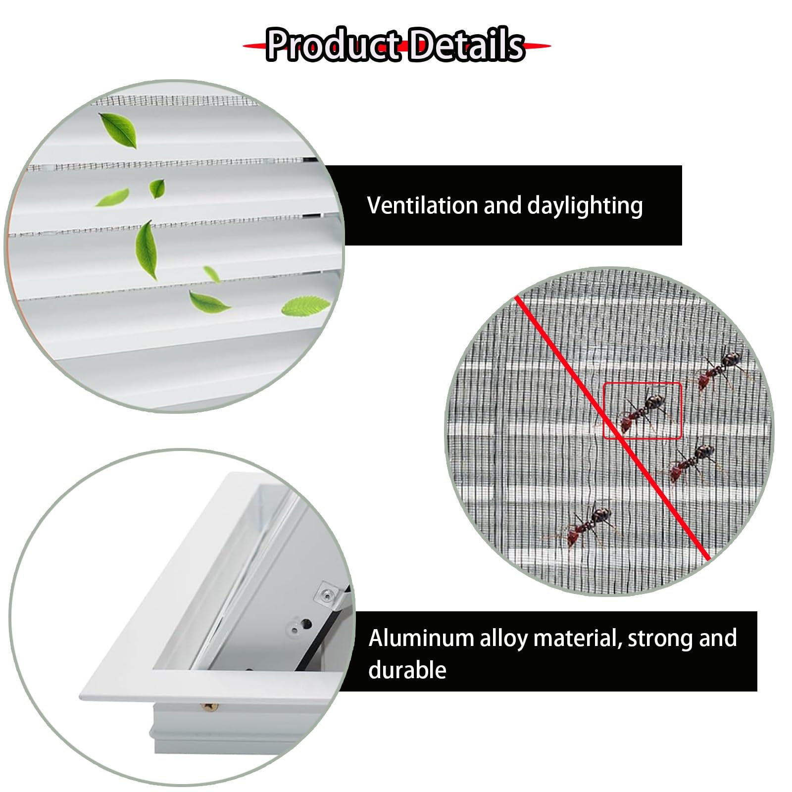 Cubierta de registro HVAC, difusor de techo de aleación de aluminio para ventilación de aire, apertura de entrada de 6 a 16 pulgadas, mejora del hogar, blanco, duradera y fácil de instalar