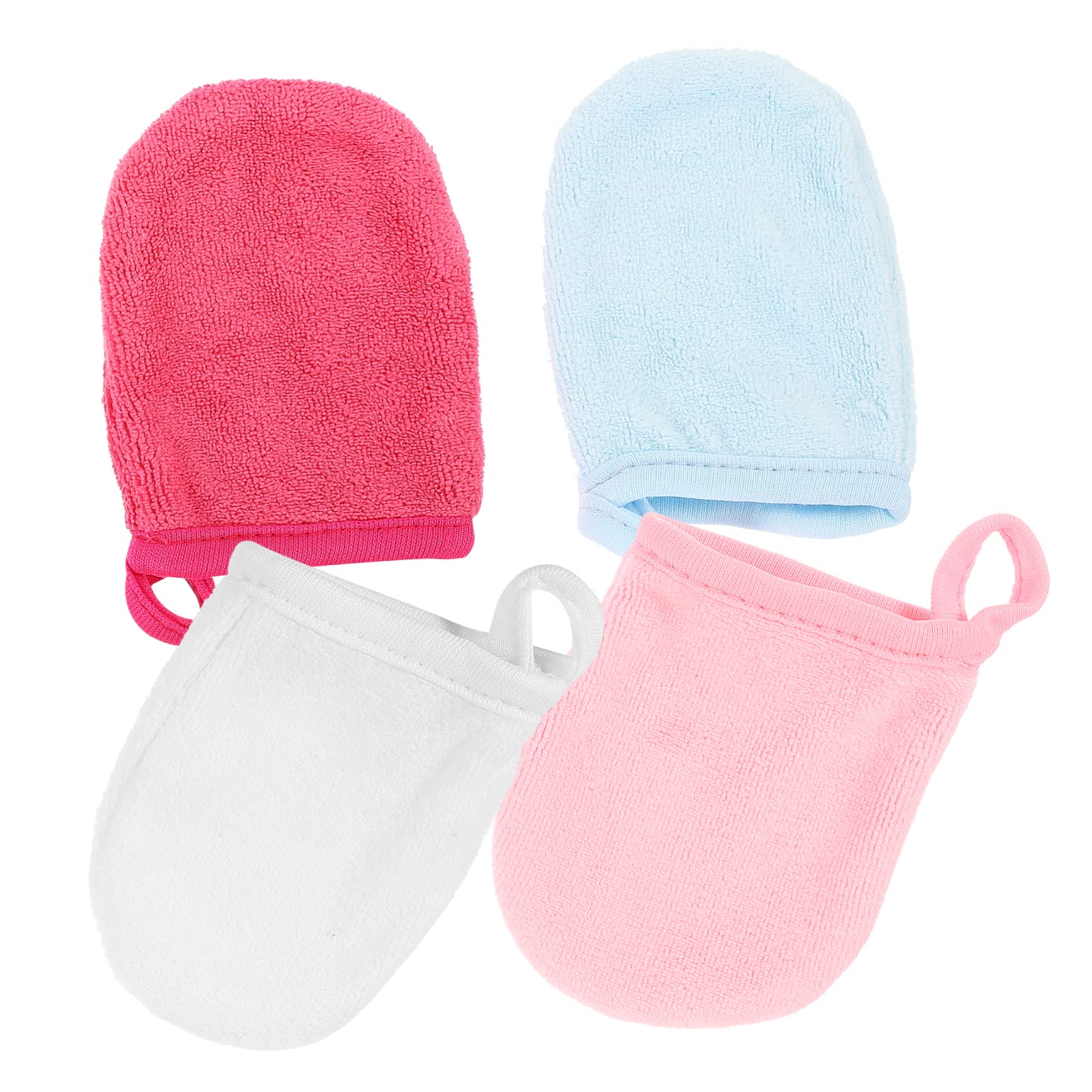 14 Sätze Reinigung Der Fingerspitzen Peelinghandschuhe Abschminkhandschuhe Abschminken Makeup Remover Handtücher Make-up-waschlappen Abschminktücher Superfeine Faser 4 Stück * 14 Healeved