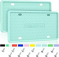 Vista 8 de Paquete de 2 marcos de silicona para matrícula, cubierta delantera y trasera, soporte para placa de matrícula a prueba de óxido, a prueba