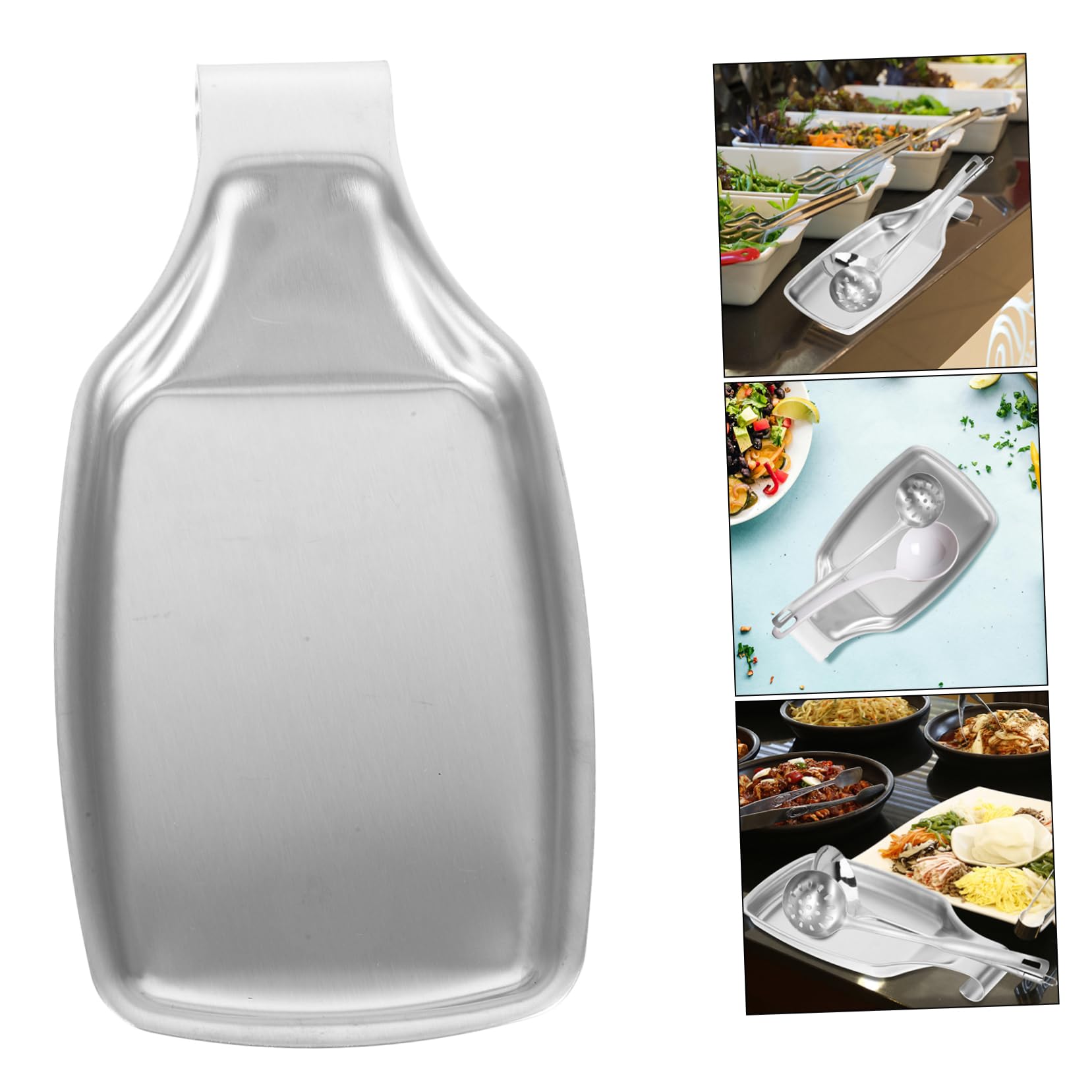 Ciieeo 2stücke Edelstahl Löffel Spatelhalter Multifunktionale Löffelablage Für Küchenutensilien Einfach Zu Reinigende Löffelablage Für Buffets Und Organisation