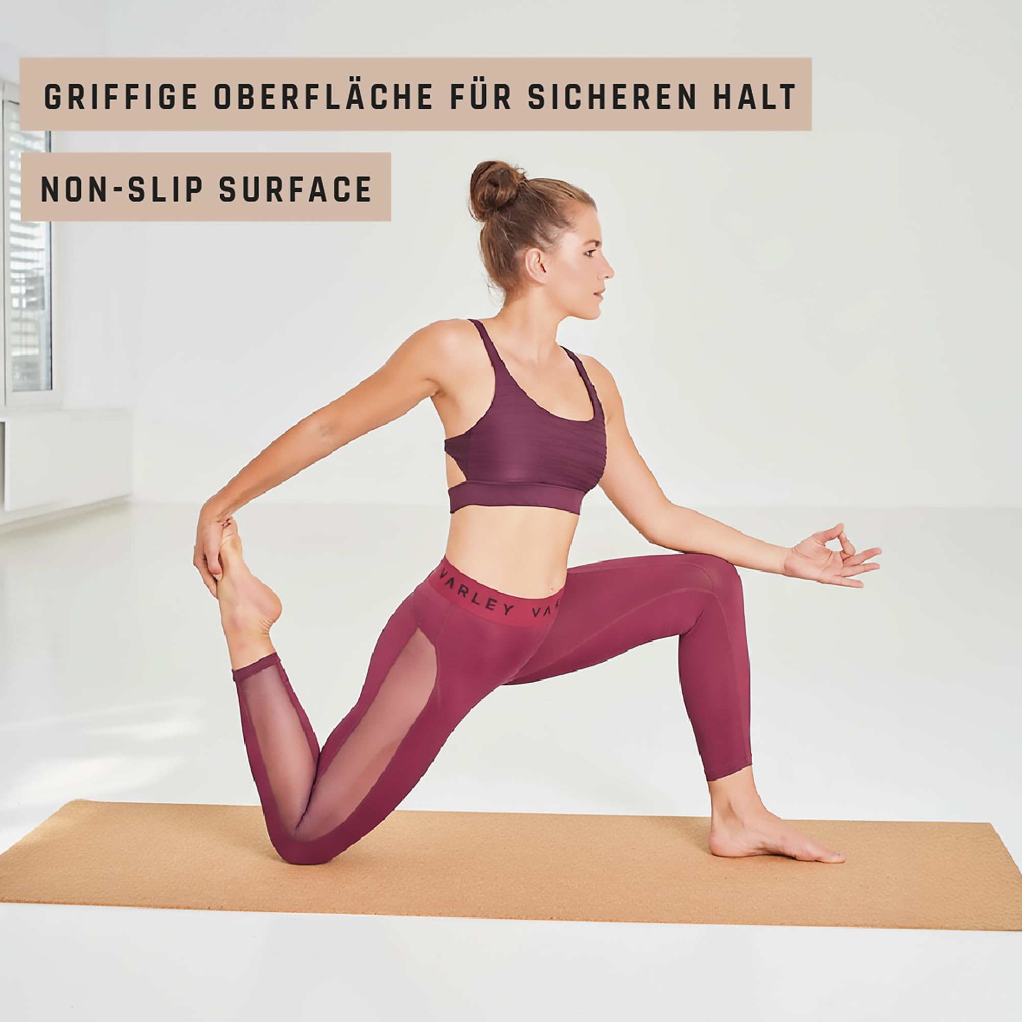 Schildkröt Kork Yogamatte 4mm | Naturkork & Naturkautschuk, Rutschfest, Hygienisch & antistatisch, Inkl. Yogagurt