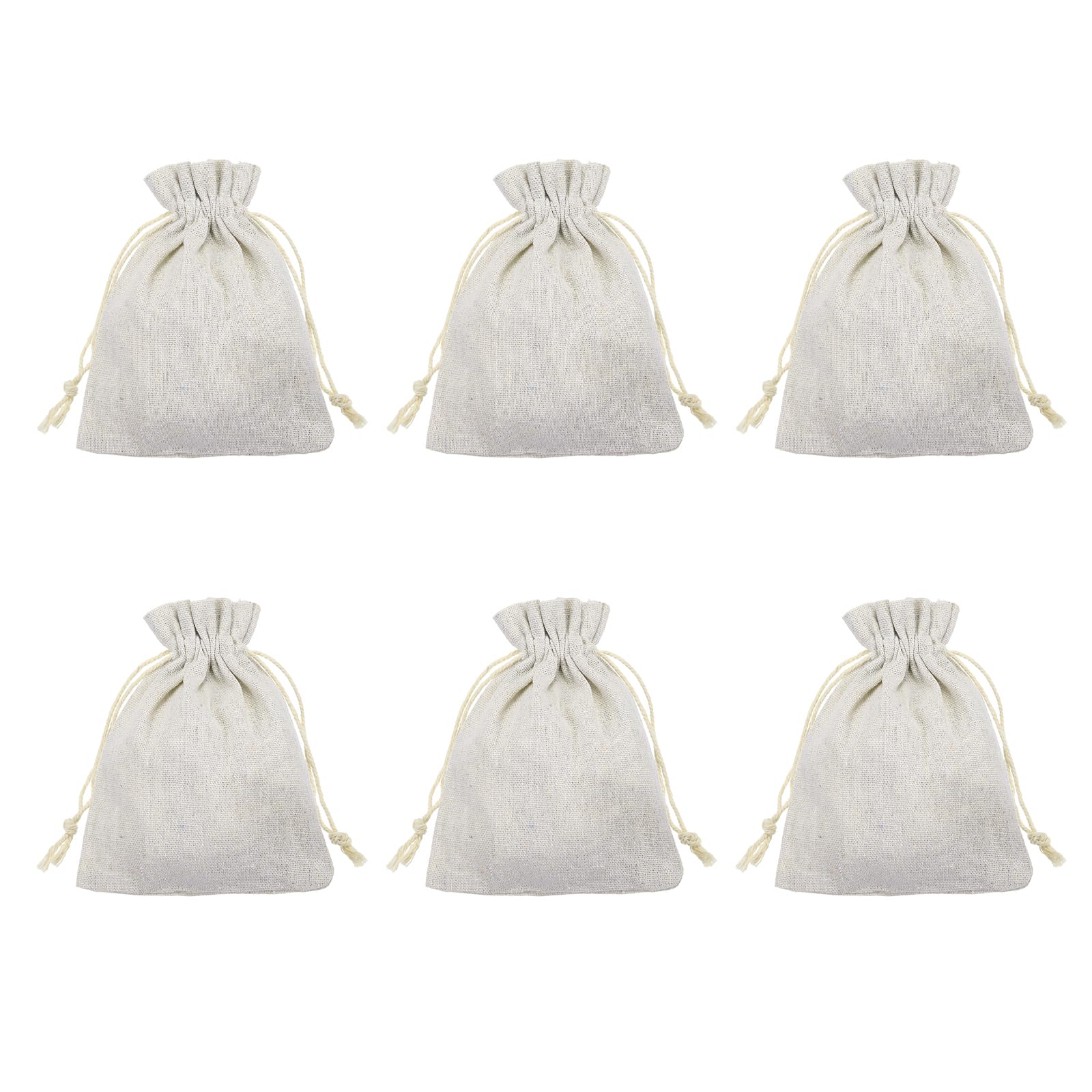 PATIKIL 6Pcs Coin Sacks Bag, 16x12cm Canvas Coin Money Cash Bag Drawstring — image 1