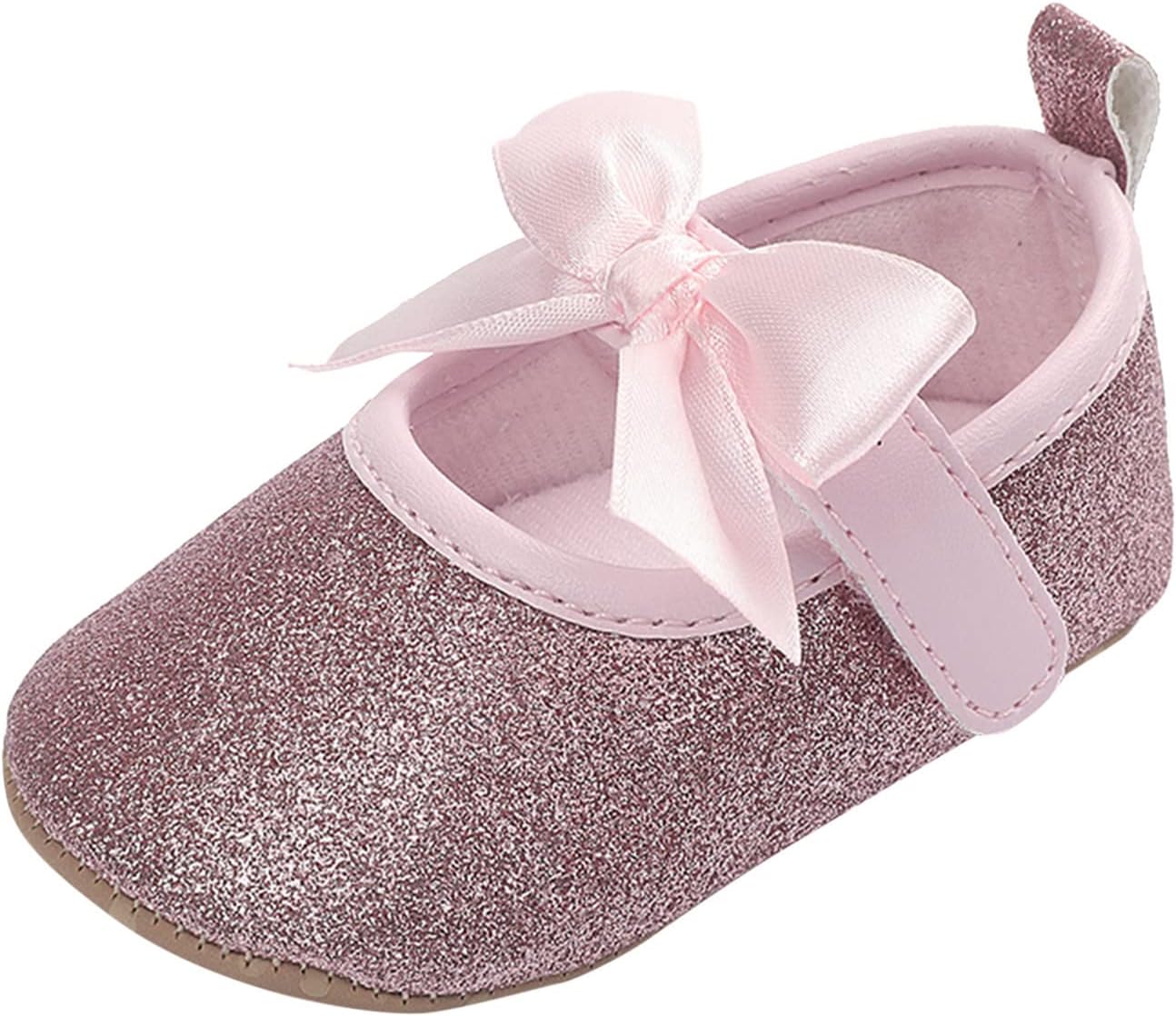 Toddler Kids Infant Girls Soild Colour Bowknot Princress Shoes Soft Sole The Floor Barefoot Non Slip First Walkers Prewalker Shoes Hot Chocolate Toddler Shoes