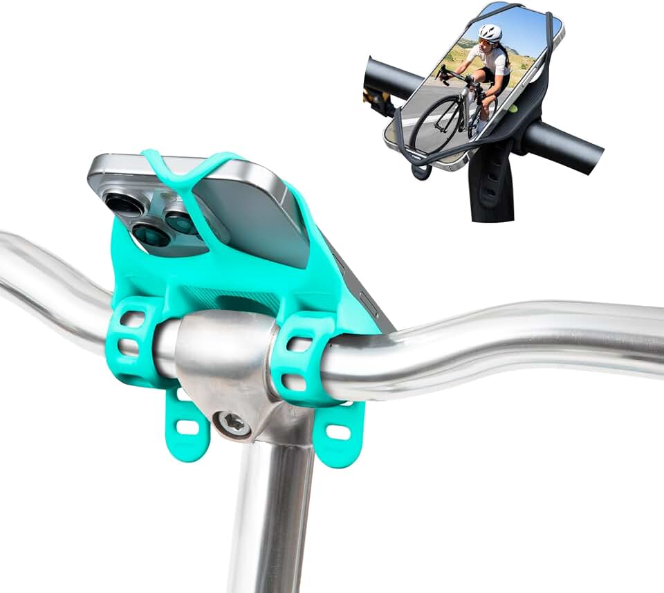 BONE Bike Tie 4 Pro Max, iF Design Award Winner Bike Phone Mount for Stem & T/U-Shaped Handlebars, Scratch-Free & Shock-Absorbing