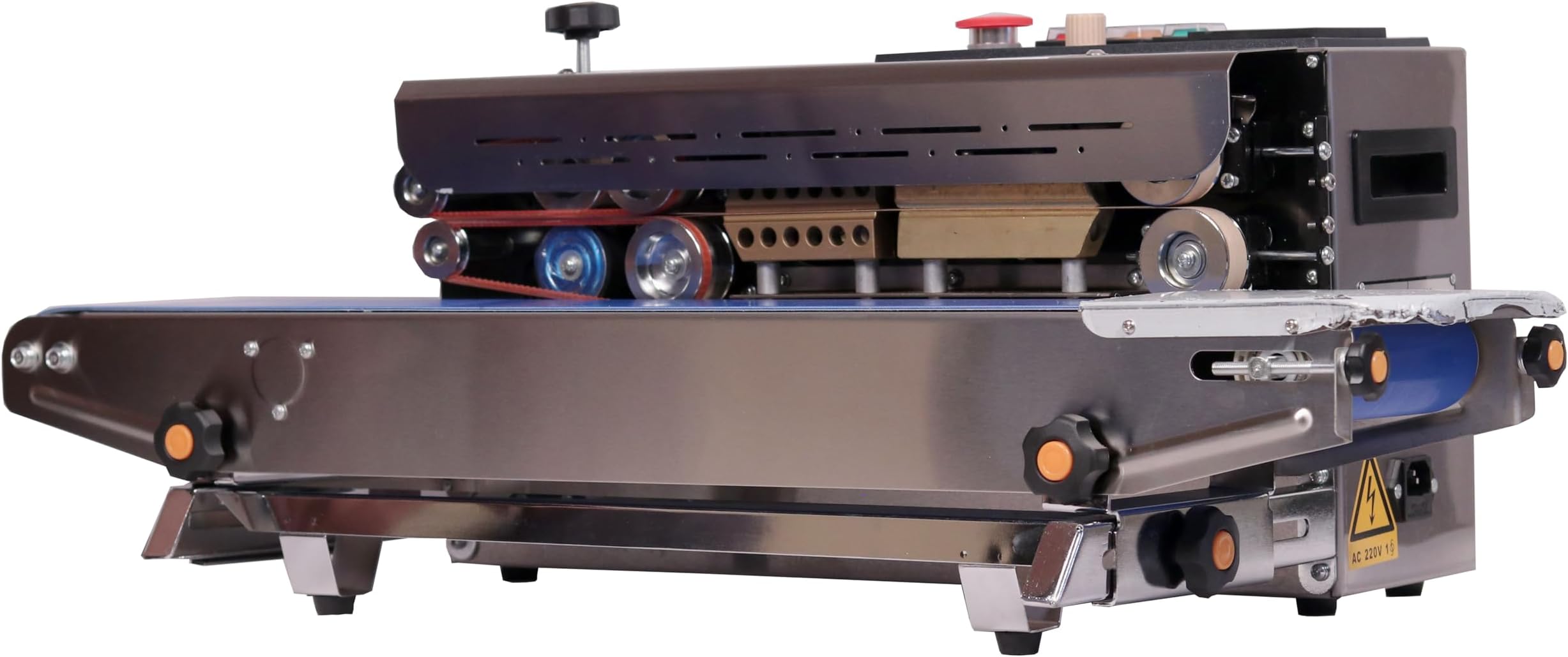 FR900 Horizontal Band Sealer | Economic Model Stainless Steel Vacuum Food Packet Sealer for Plastic Bags, Pouches & Covers | 220V, Compact Design, 8mm Sealing Width, 12m/min Sealing Speed