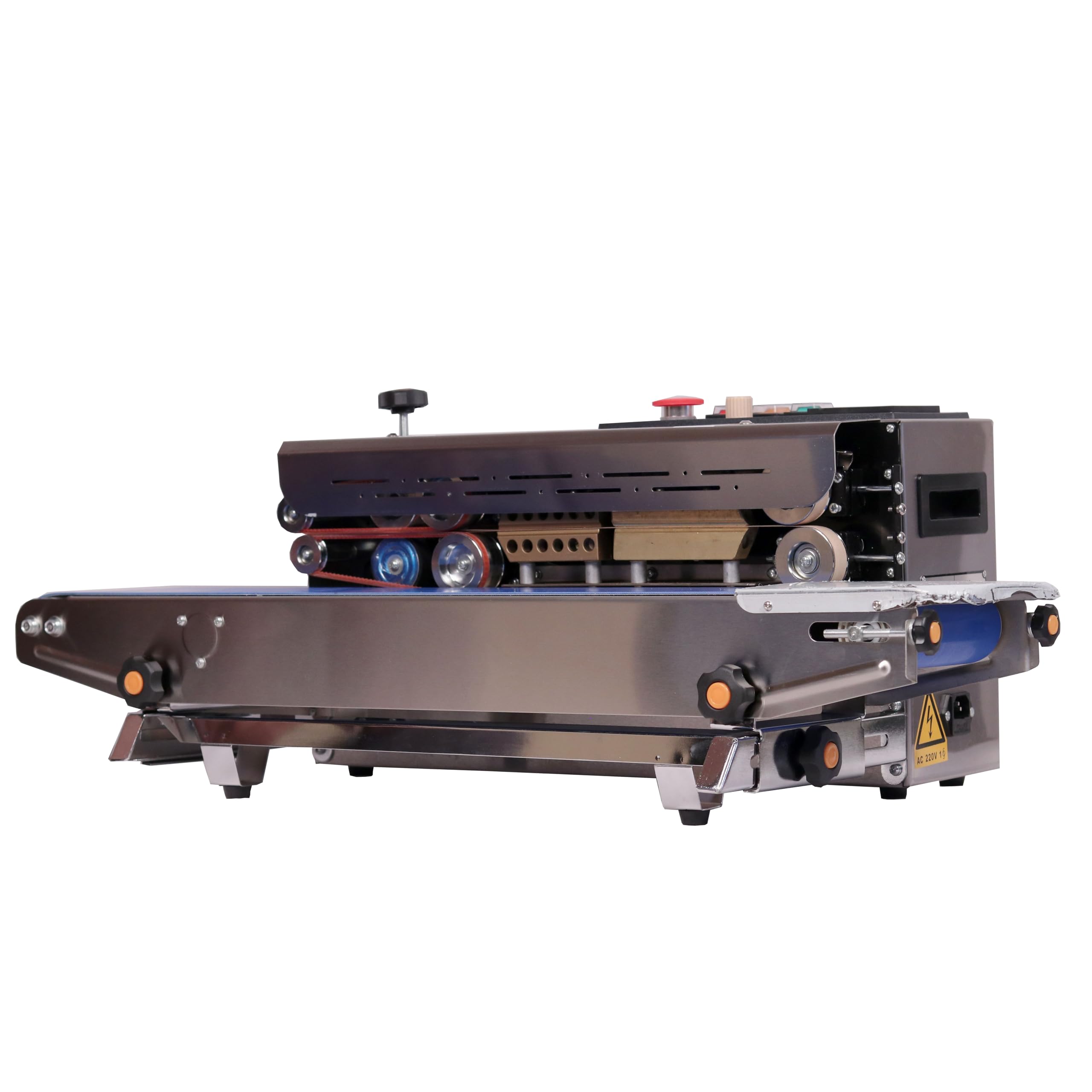 Sonic Industries FR900 Horizontal Band Sealer | Stainless Steel Vacuum Food Packet Sealer for Plastic Bags, Pouches & Covers | 220V, Compact Design, 8mm Sealing Width, 12m/min Sealing Speed