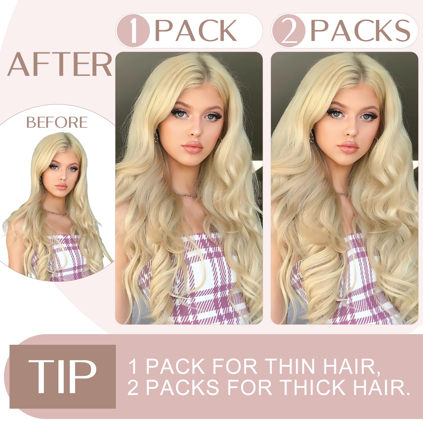 20 inches SEGO One Piece Hair Extensions Clip in Human Hair [#1B Natural Black] Real Remy Hairpieces for Women 3/4 Full Head Straight Invisible (50g) — view 68