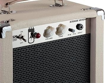 Monoprice 1x8 Guitar Combo Tube Amplifier with Celestion Super 8 Inch Speaker - Tan / Beige 5-Watt, 12AX7 Preamp, For All Electric Guitars - Stage Right Series