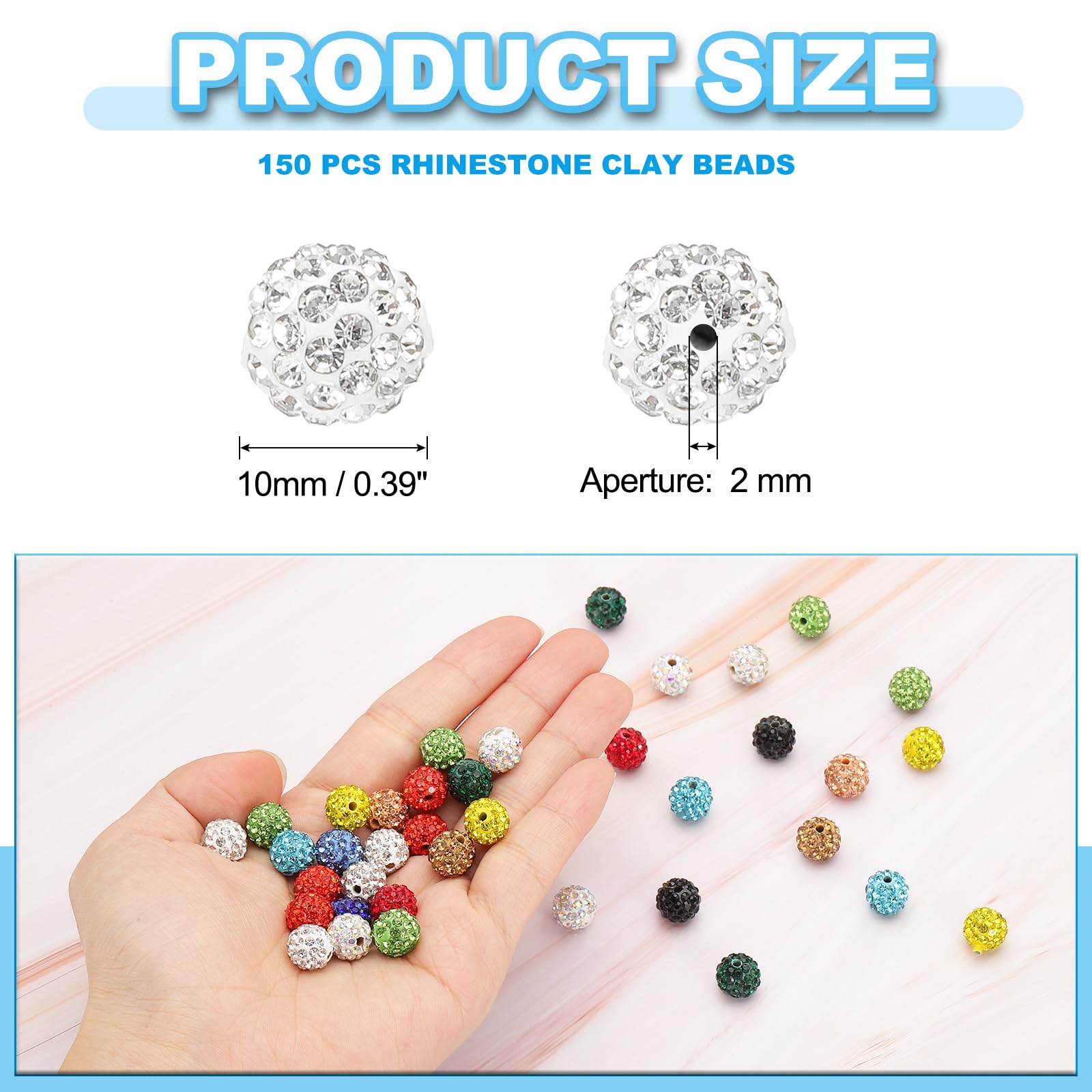 PATIKIL 10mm Rhinestone Beads - Image 2