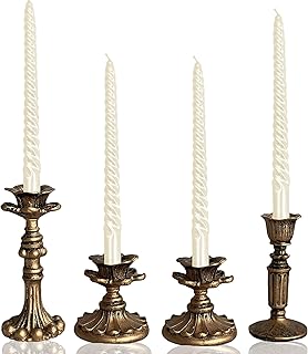 28 Vintage Bathroom Ideas Full of Timeless Charm 191 Vintage Candlestick Holder for Taper,Resin Candle Holder Antique Bronze,...
