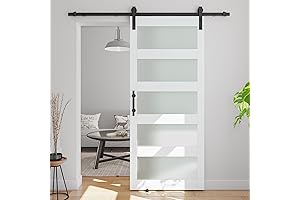 36" x 84" 5-Panel Sliding Glass Barn Door: Privacy, Style, and Convenience at Your Fingertips