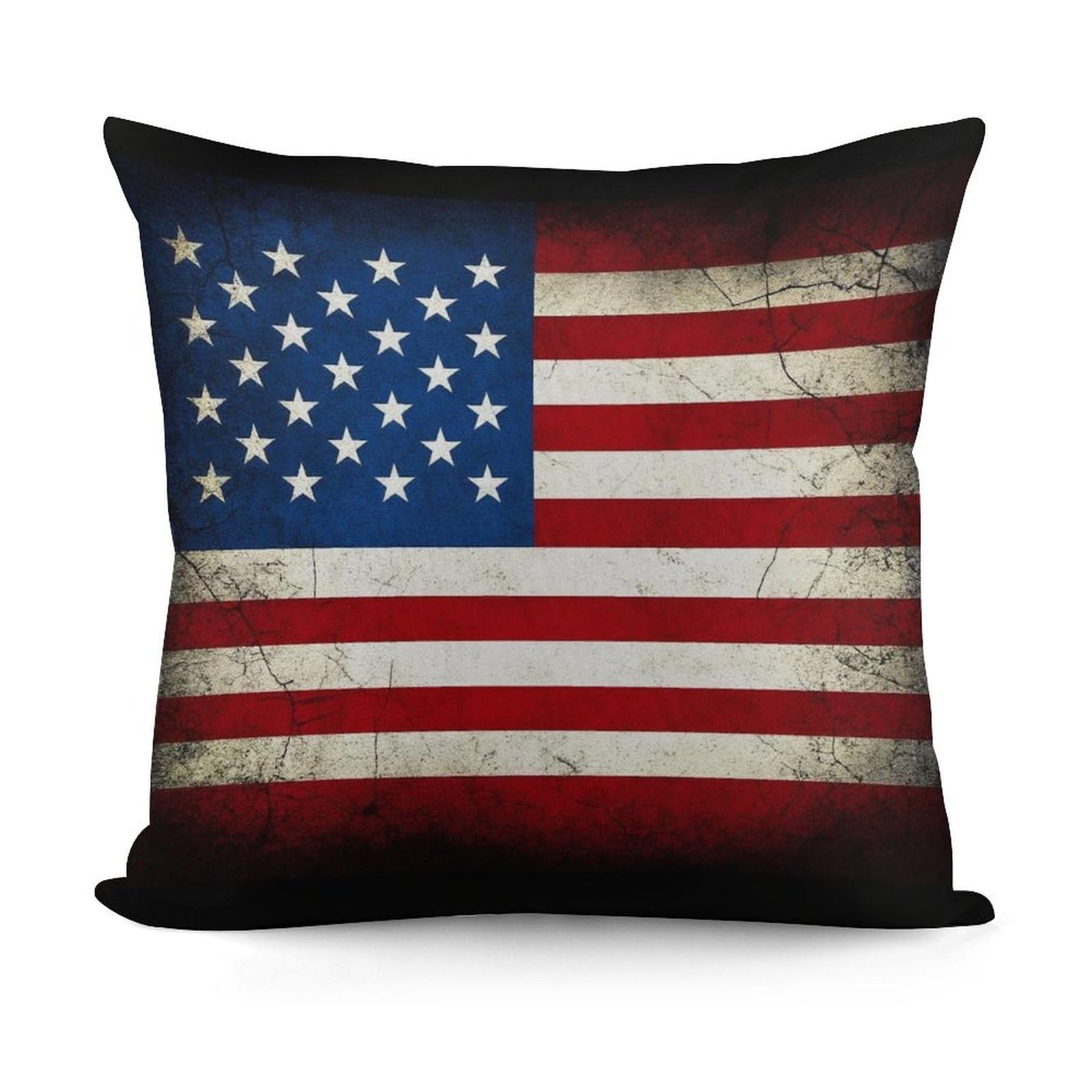 Fashion Decorative Throw Pillow Covers Couch Cushion Case Soft Grunge USA Flag Pillowcases for All Seasons