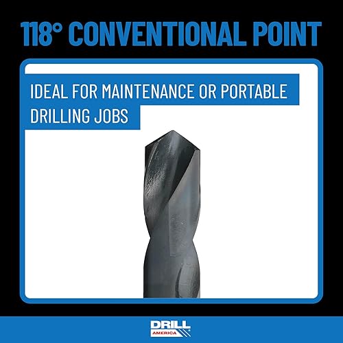 Miniatura 6 de Drill America POU juego de llave de tubería de acero de carbono NPT y broca para taladro HSS (18 pulgadas NPT - 1 pulgadas NPT), 1