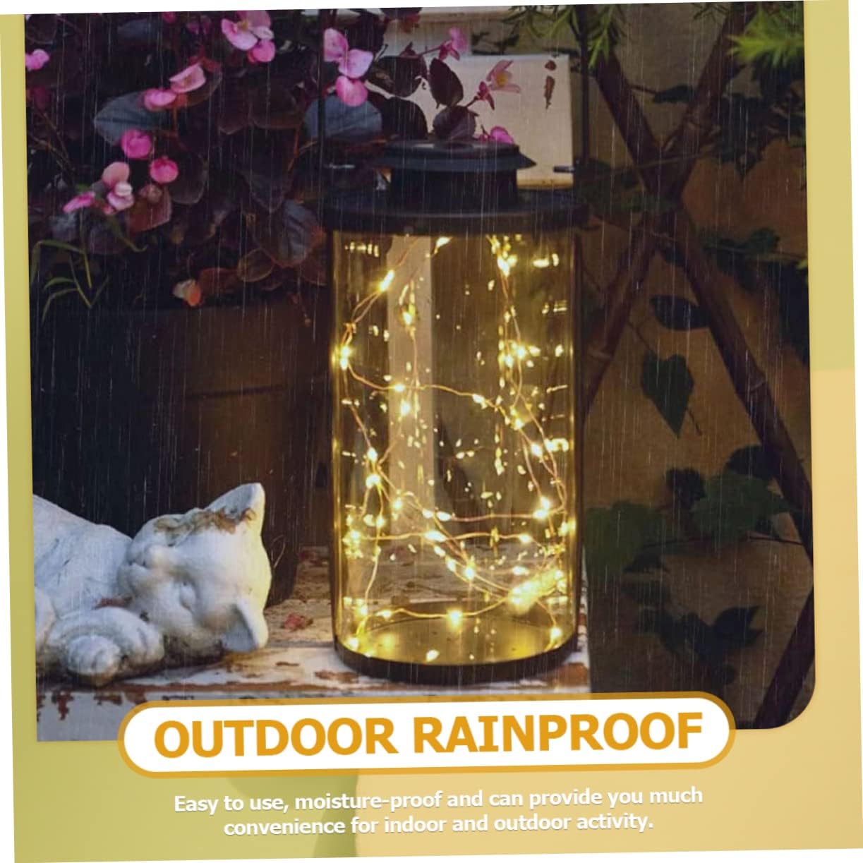 LED Solar String Lights Waterproof Decorative Copper Wire Lanterns Outdoor Garden Patio Lighting for Camping 10ft Warm White