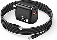 Vista 1 de Cargador rápido USB C PD de 30 W para DJI Neo, Mini 4K, 2 SE, 4 Pro, Air 2S, Avata 2 Drones, USB de doble puerto + cargador de pared tipo C