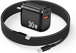 30W USB C Fast Charger for DJI Mini 2 SE, Mini 3 Pro, Air 2S, Avata, Mavic Drones, Dual Port USB + Type C Wall Charger with C to C Charging Cable for DJI FPV Accessories, 6ft Long