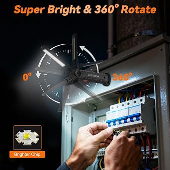 12Pack Magnetic Rechargeable LED Work Light/Flashlight for Mechanic