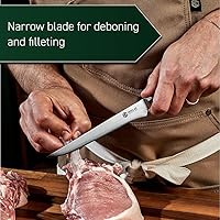 Vista 6 de HexClad Cuchillo para deshuesar, hoja de acero inoxidable japonés de Damasco de 6 pulgadas, mango de Pakkawood