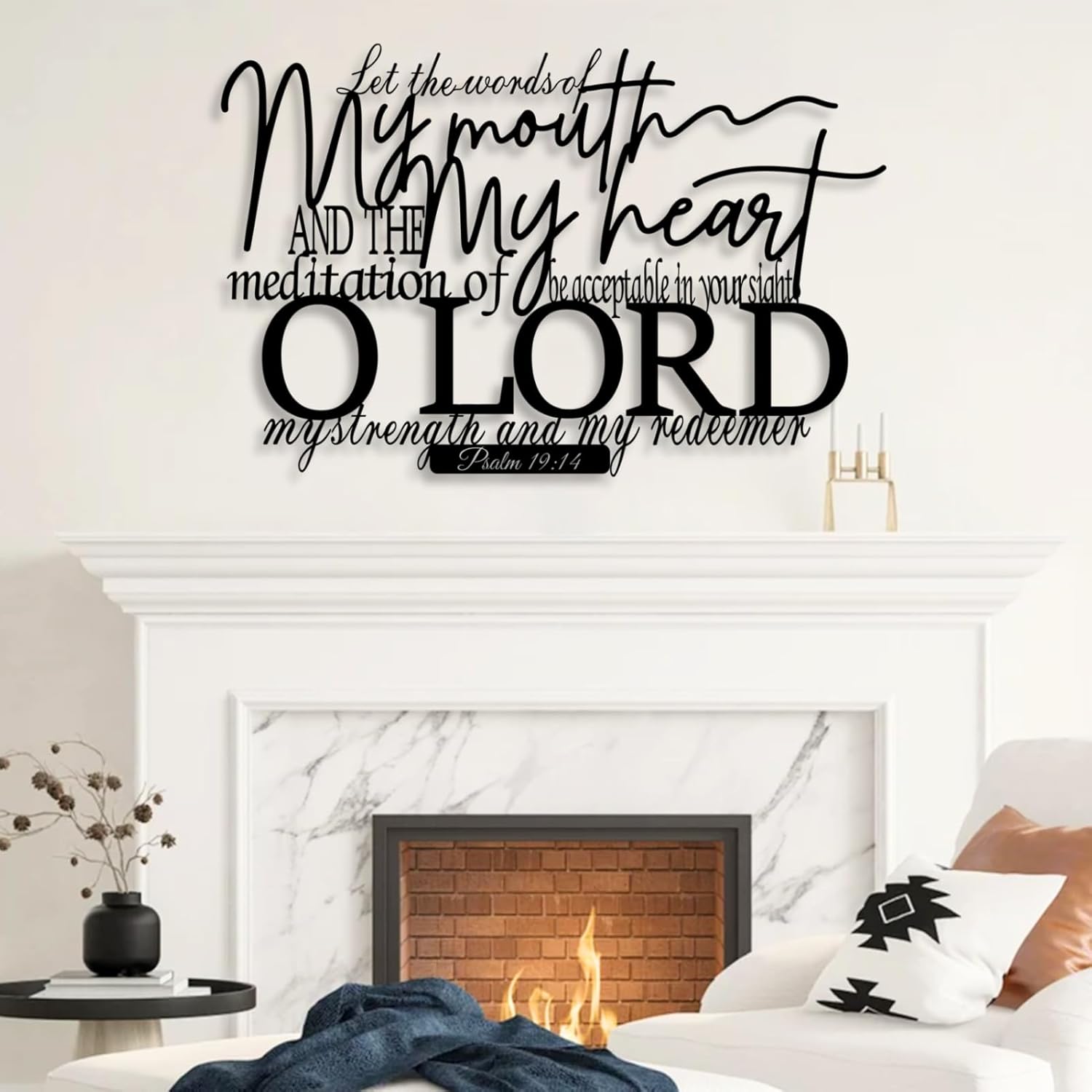 Yemwot Metal Bible Verse Wall Decor, Christian Metal Wall Art, Psalm Decor, Bible Verses Art, Religious Decortion, Jesus Sign, Christian Home Decor (White, 44"x 29"| 114x76cm) - Image 2