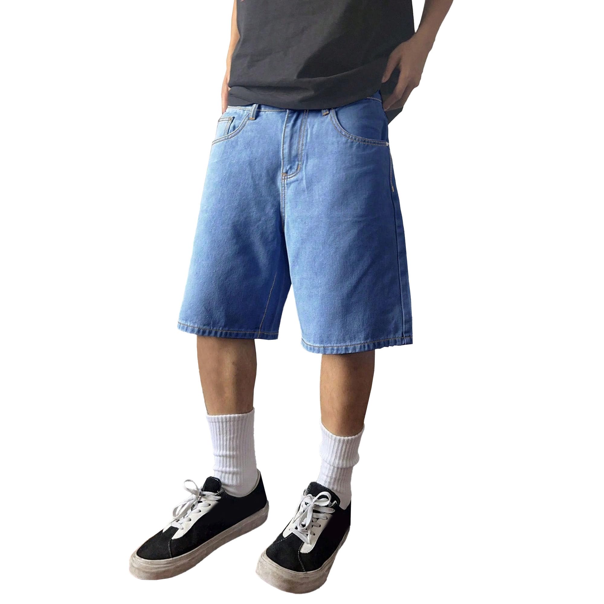 Short de skateboard en jean pour homme à coupe décontractée - 8
