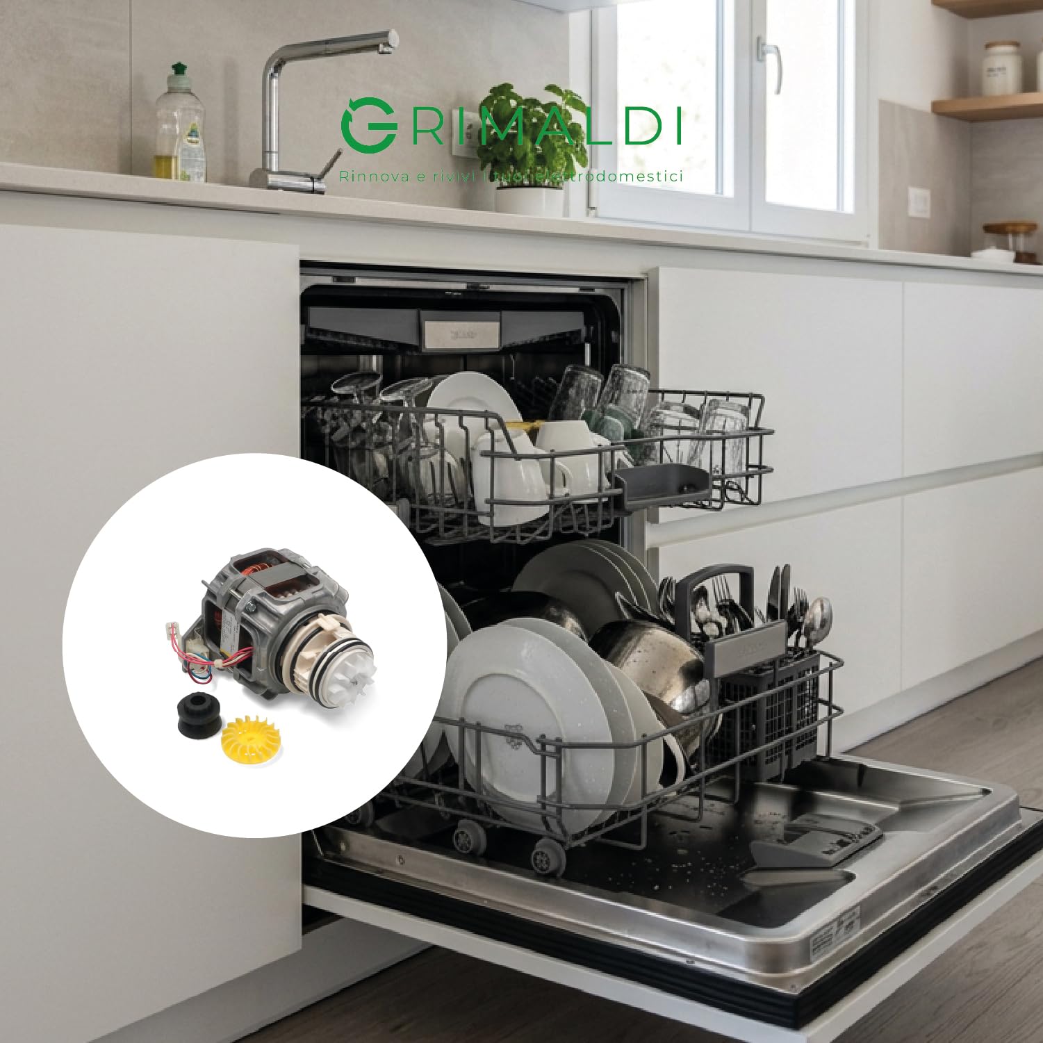 G GRIMALDI Kit Pompa Lavaggio 3+2 Pin Compatibile Electrolux Rex AEG
