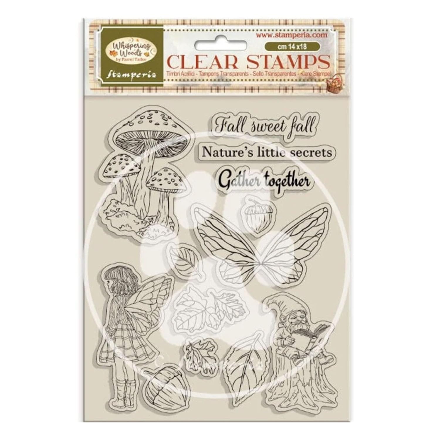 Stamperia - Acrylic Stamp for Scrapbooks, Albums, Cards, Bullet Journals and More, Transparent, Long Lasting, Easy to Clean, Perfect for Crafts and Gifting (Whispering Woods, Mushrooms & Fairies)