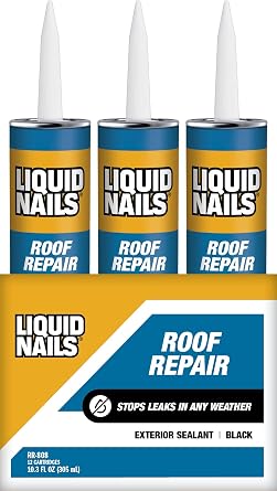 Liquid Nails Roof Repair 10.3 oz. Black Exterior Waterproofing Roof Adhesive, 12 Pack