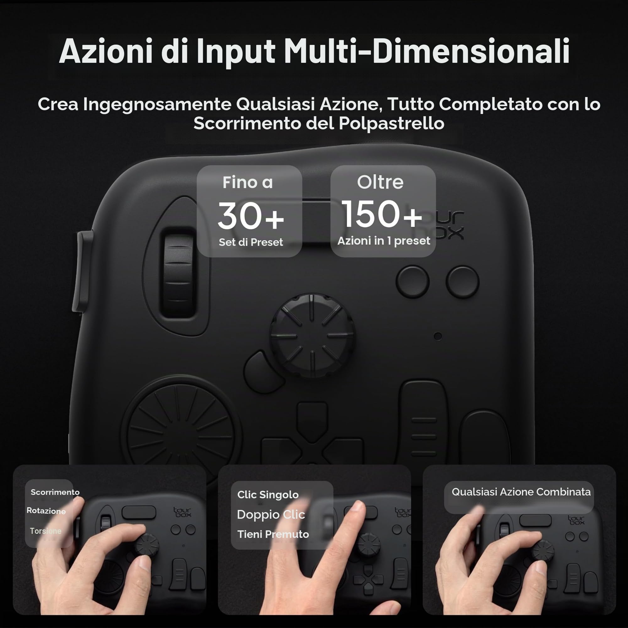 TOUR BOX Elite, Controller per Video Editing Fotografico, Bluetooth Tastiera di Scelta Rapida Personalizzata, Console Creativa per Photoshop Lightroom Premiere, Twavoletta da Disegno Windows Mac PC