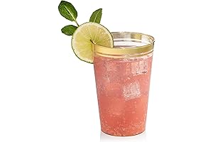 Perfect Settings Fancy Disposable Wedding Cups with Twin Colored Rim - Premium...