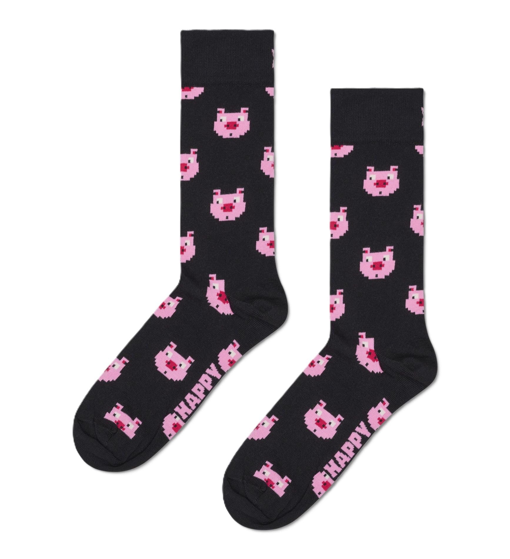 Happy Socks Pig Sock, Black, 41-46
