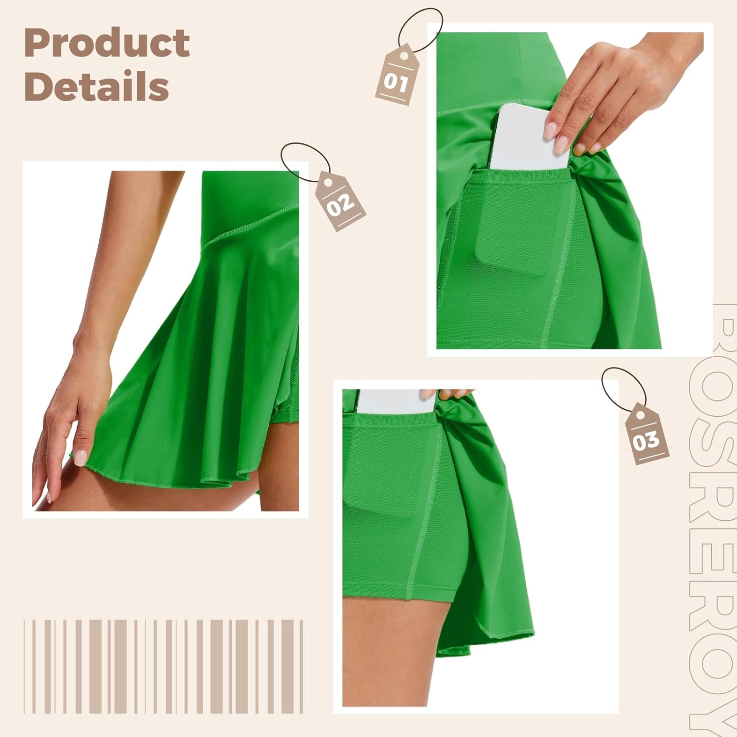 Skirts For Women Tennis, Athletic Skorts With Pockets, Shorts With High Waist Black Skirt, Nylon-Spandex Fabric Breathable, S-Xxxl Sizes, Perfect For Flexibility