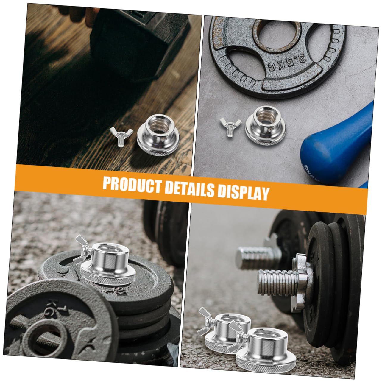 6pcs Dumbbell Locking Nuts - Barbell Collars Self-Locking Nuts for Dumbbell Bars and Barbells Easy to Install Remove