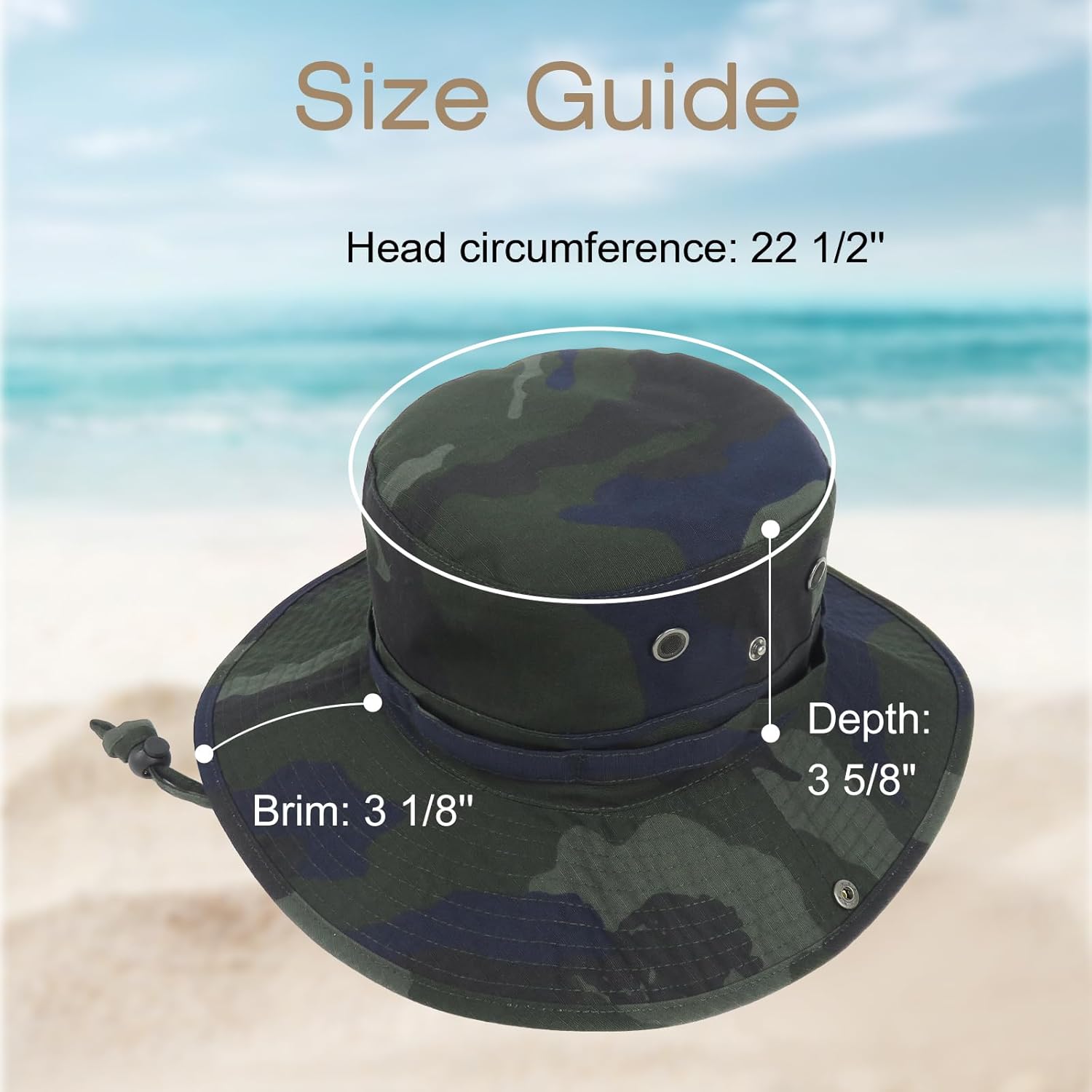 Bucket Hat Wide Brim UV Protection Sun Hat Boonie Hats Fishing Hiking Safari Outdoor Hats for Men and Women - Image 5