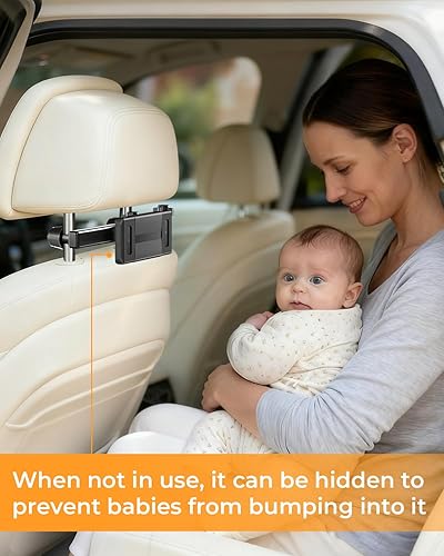 Miniatura 8 de Soporte para tablet para automóvil, soporte de montaje en ángulo ajustable para reposacabezas de automóvil para niños, artículos esenciales de viaje