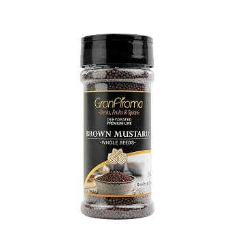 GranAroma Brown Mustard Seeds, Strong Flavor, Condiments & Sauces, Versatile Seeds 5.1 Ounce