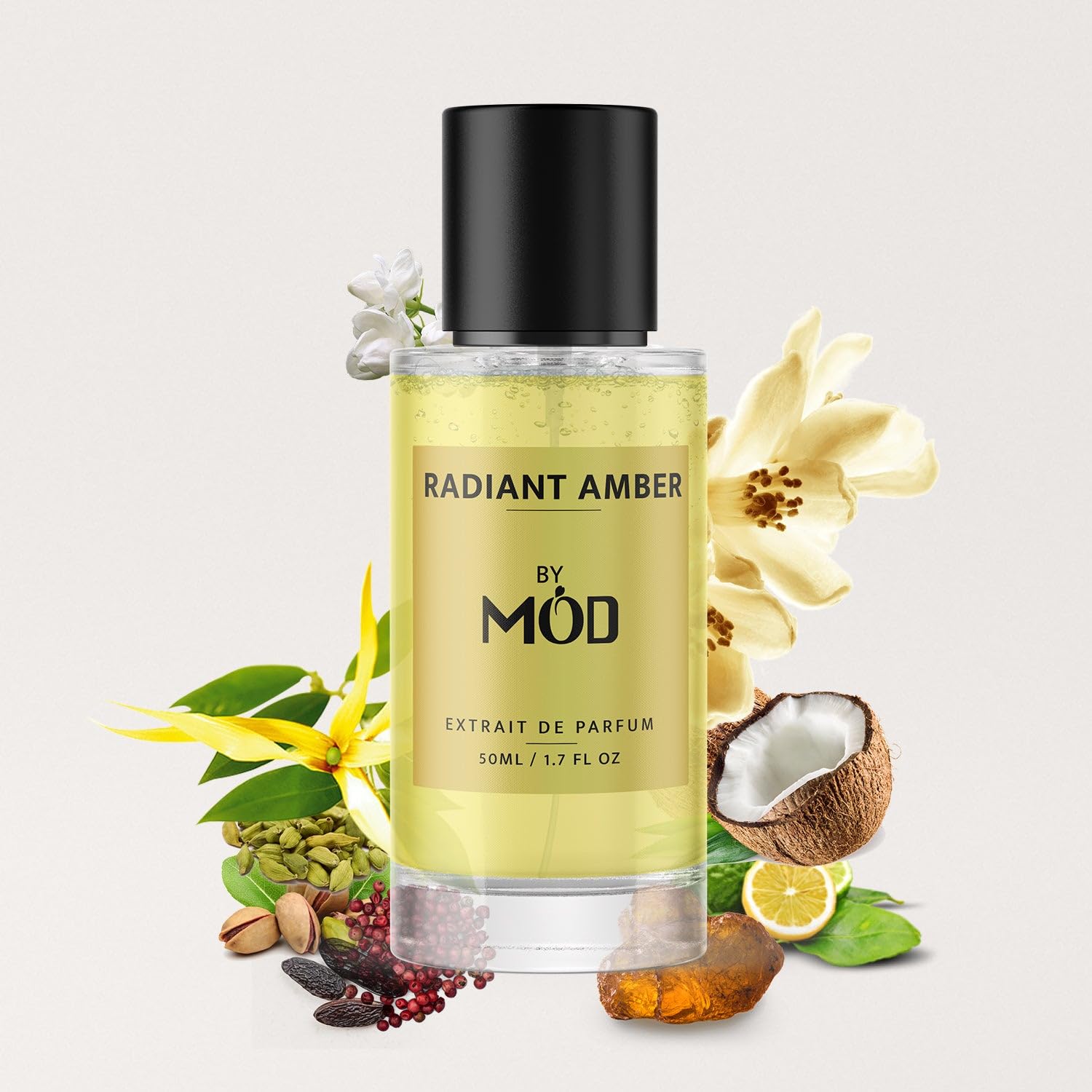 Mod Fragrances Radiant Amber Perfume For Women and Men - Inspired By TF's Soliel Blanc Perfume Dupe Long Lasting Amber Floral Fragrance Extrait De Parfum 50ml