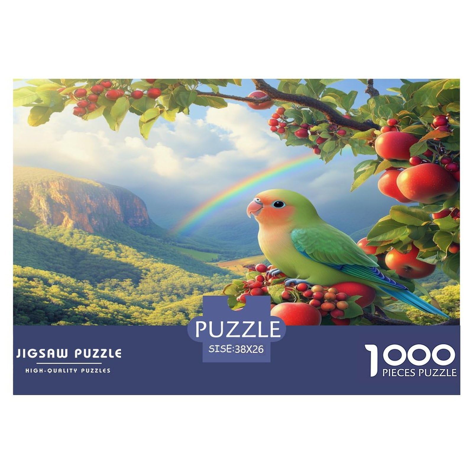 Jigsaw Puzzles Lovebird 1000 Piece Challenge Toy for Adults,Serene Parrot Nature Impossible Jigsaw Puzzles 1000 Pieces Educational Game for Adults Or Families 38x26cm/1000pcs