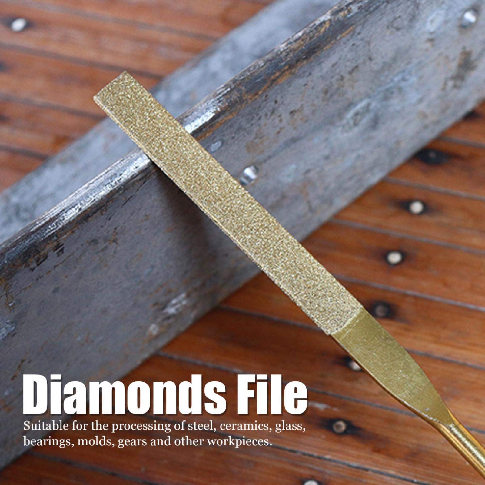 File Handles 10Pcs/Set 4x160mm Mini Diamonds Needle File Kit, Wood Stone Glass Jewelry Fine File Tools