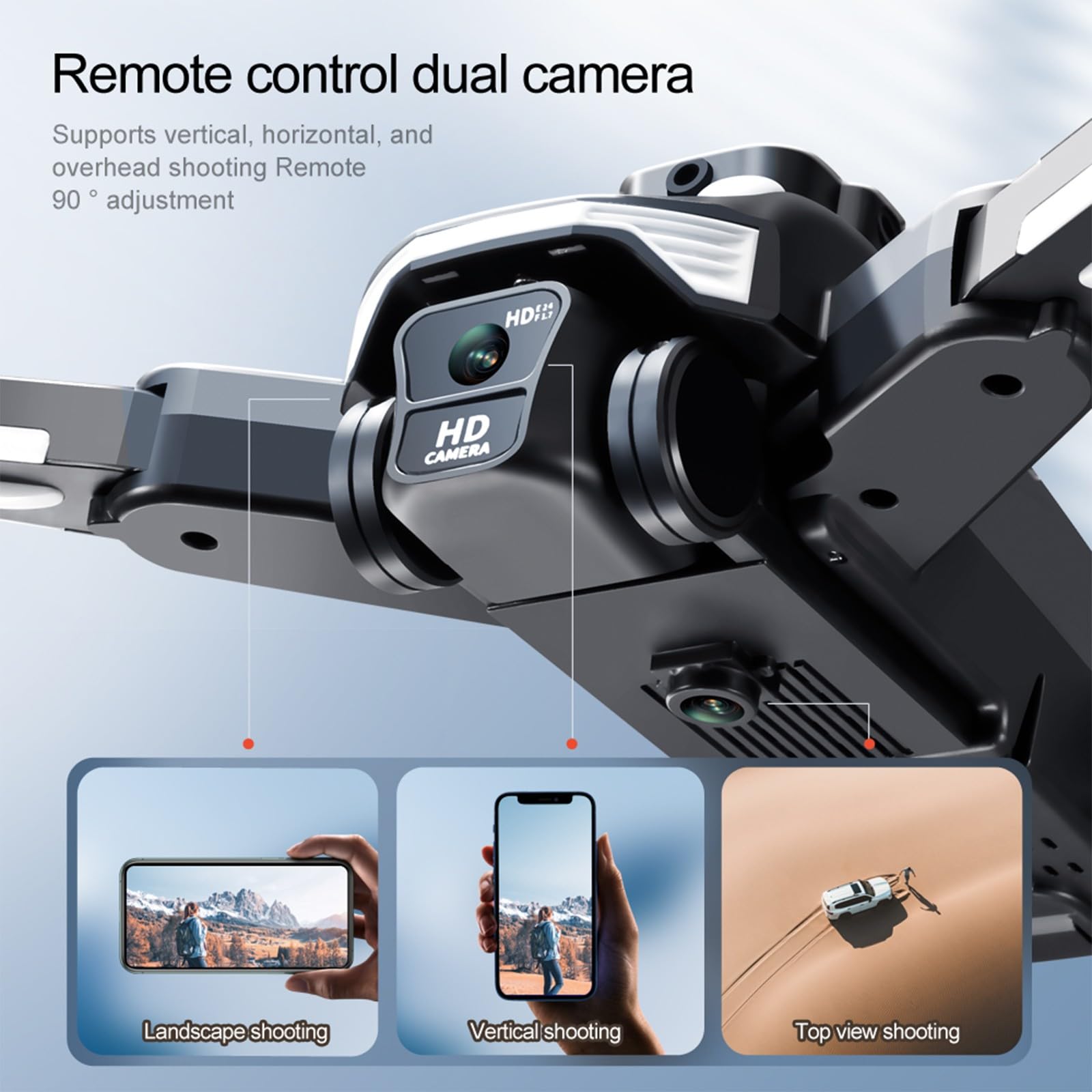 Drone con motore senza spazzole, fotocamera 1080P, quadricottero RC FPV WIFI 2.4G - modalità senza testa, seguimi, mantenimento 'altitudine, ribaltamenti a 360°, evitamento degli ostacoli, obiettivo g